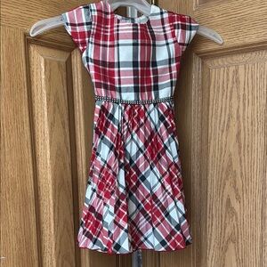 Plaid Red and White Kids Dress